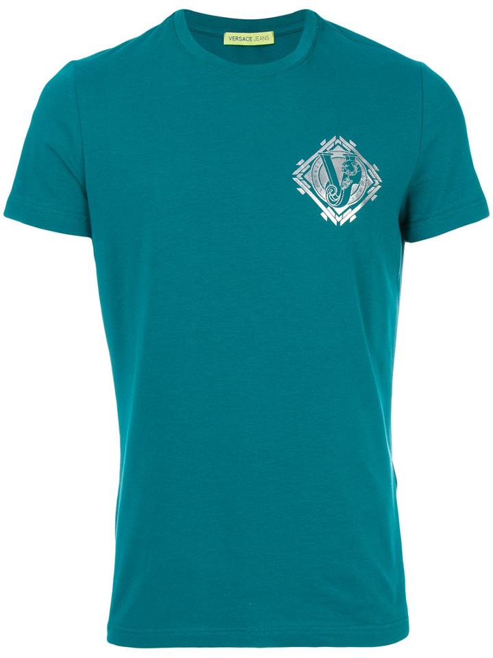 Versace Jeans - Printed T-shirt - Men - Cotton/spandex/elastane - Xxl, Green, Cotton/spandex/elastane