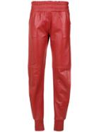 Andrea Bogosian Side Slits Leather Trousers - Red