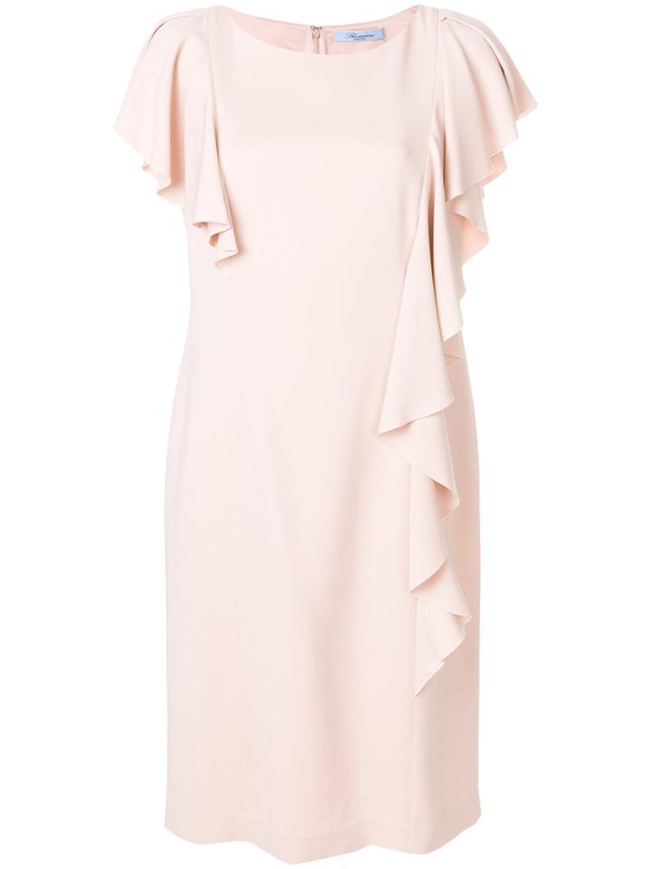 Blumarine Ruffled Mini Dress - Nude & Neutrals