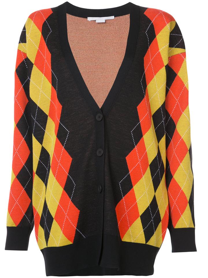 Stella Mccartney Argyle V-neck Oversized Cardigan - Black