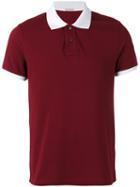 Moncler Contrast Trim Polo Shirt, Men's, Size: Large, Red, Cotton