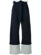 Philosophy Di Lorenzo Serafini Patch Hem Wide Leg Trousers - Blue