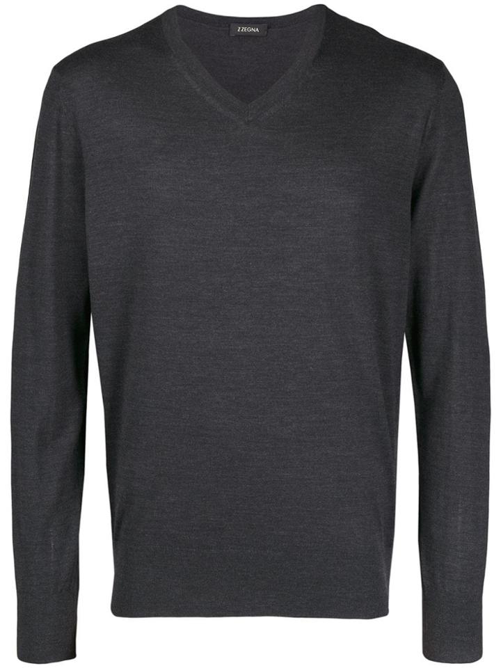 Z Zegna V-neck Sweater - Grey