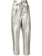 Iro Belted High-waisted Trousers - Silver