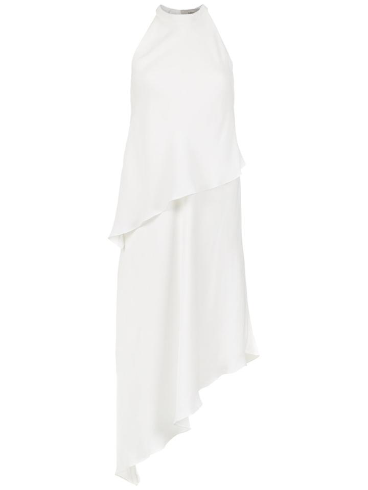 Egrey Tiered Asymmetric Midi Dress - White