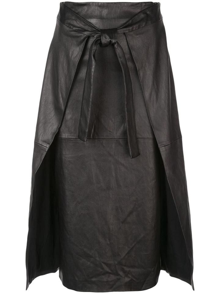 Rosetta Getty Apron Wrap Skirt - Black