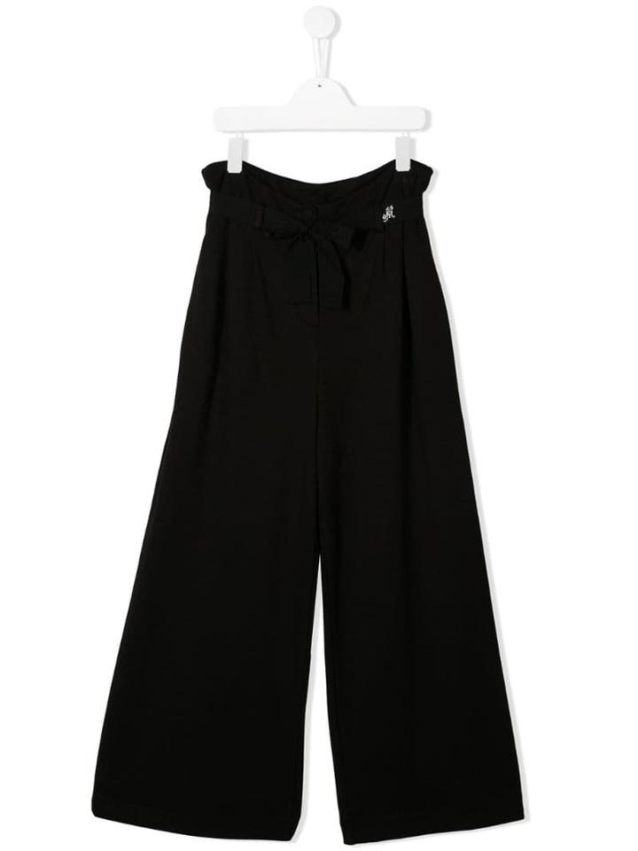 Monnalisa Teen Wide Leg Trousers - Black