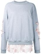 Anouki - Lace Inserts Sweatshirt - Women - Cotton/polyester - 40, Grey, Cotton/polyester