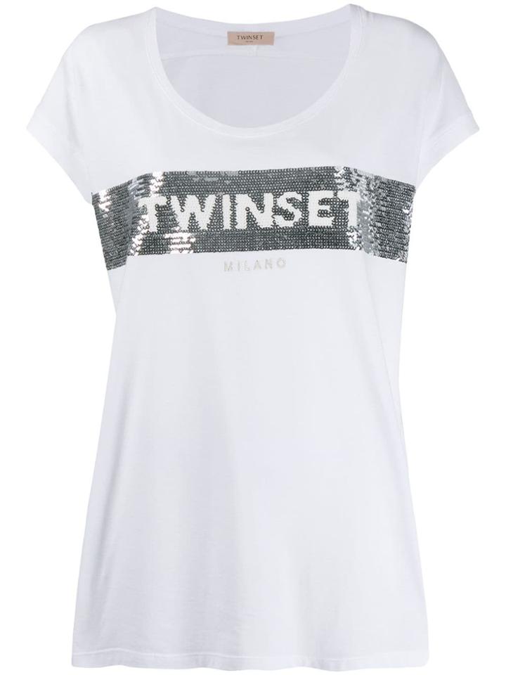 Twin-set Contrast Logo T-shirt - White