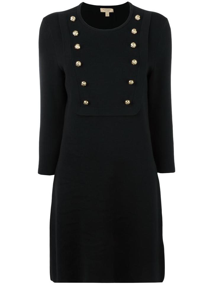 Burberry Double Breasted Dress, Women's, Size: Medium, Black, Silk/cotton/polyamide/spandex/elastane