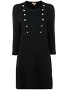 Burberry Double Breasted Dress, Women's, Size: Medium, Black, Silk/cotton/polyamide/spandex/elastane