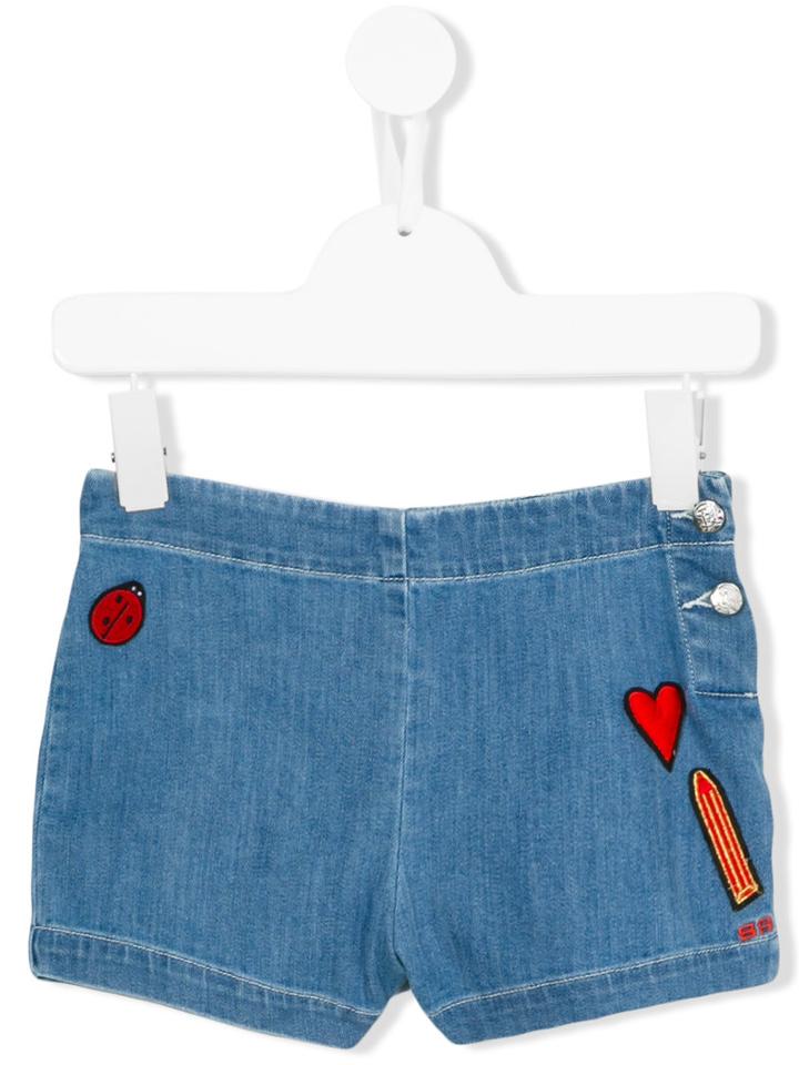 Rykiel Enfant Badges Denim Shorts, Girl's, Size: 8 Yrs, Blue