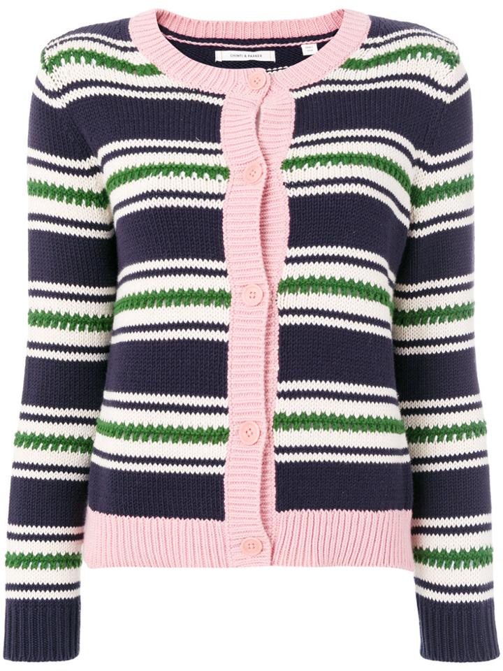 Chinti & Parker Lace Stitch Cardigan - Blue
