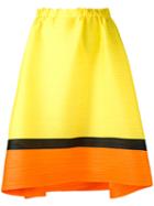 Pleats Please By Issey Miyake - Horizontal Pleat Skirt - Women - Polyester - 3, Yellow/orange, Polyester