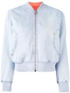 Diesel Reversible Bomber Jacket, Women's, Size: Medium, Blue, Cotton/linen/flax/polyester/spandex/elastane