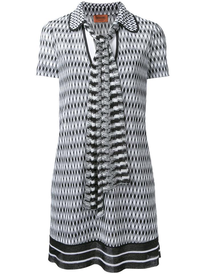 Missoni Tie Fastening Shift Dress, Women's, Size: 40, Black, Viscose
