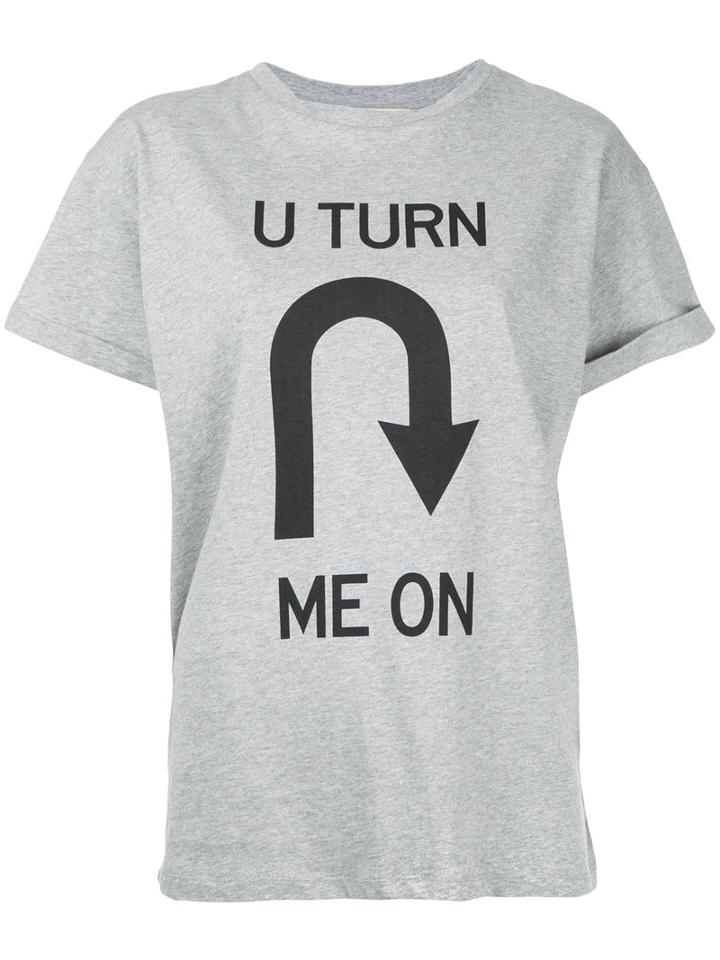 Être Cécile - Slogan T-shirt - Women - Cotton - L, Grey, Cotton