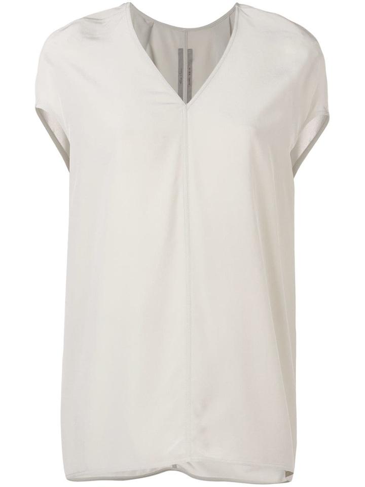 Rick Owens Oversized V-neck T-shirt - Grey