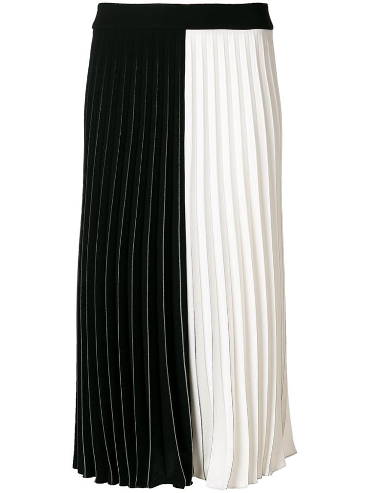 Ssheena Two Tone Pleated Skirt - Black