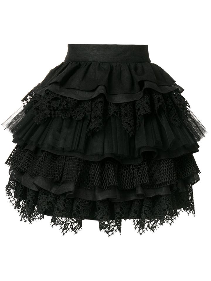 Fausto Puglisi Layered Full Skirt - Black