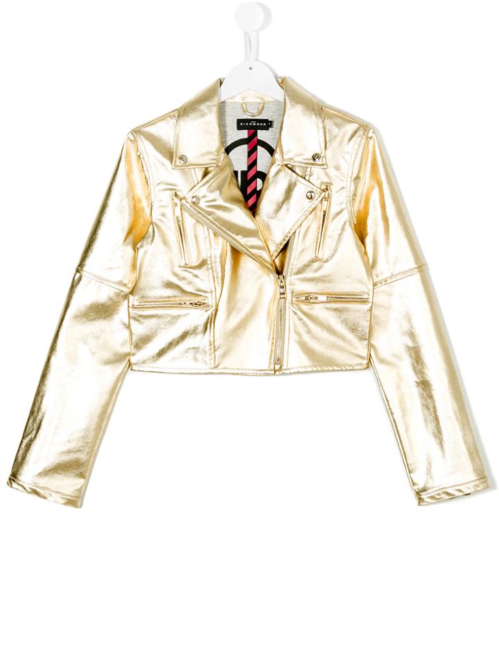 John Richmond Kids Faux Leather Jacket - Metallic