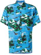 Lanvin Dinosaur Print Hawaiian Shirt - Blue