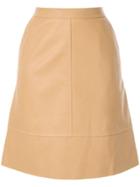 Nina Ricci Plain Leather Skirt - Brown