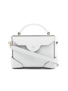 Manu Atelier White Micro Bold Leather Cross-body Bag