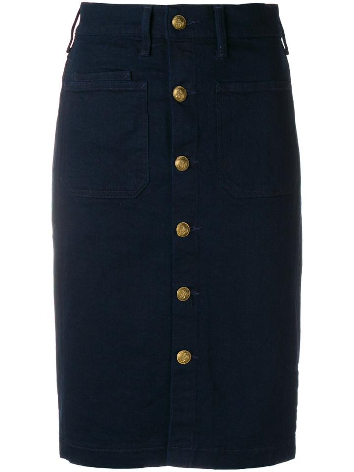 Polo Ralph Lauren Fitted Denim Skirt - Blue