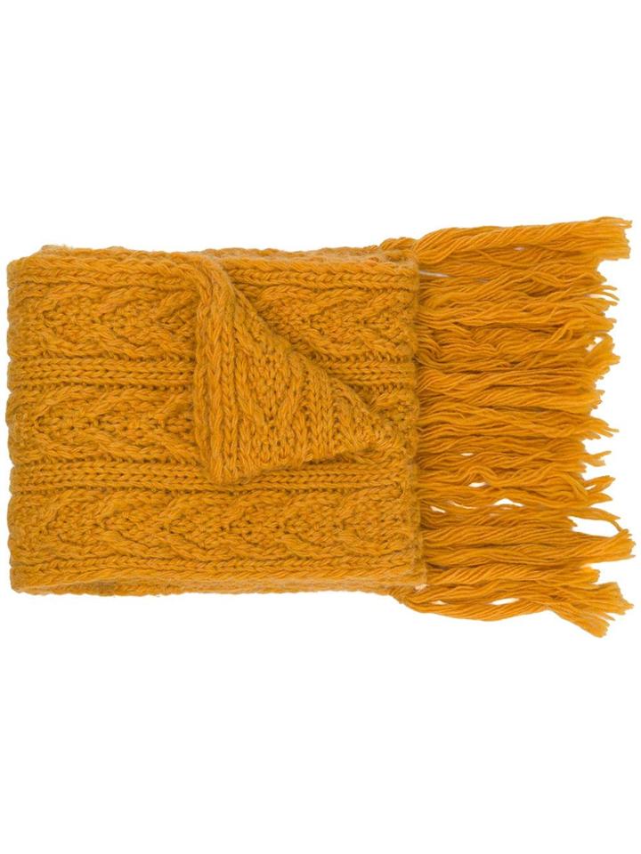 Barena Cable Knit Scarf - Orange