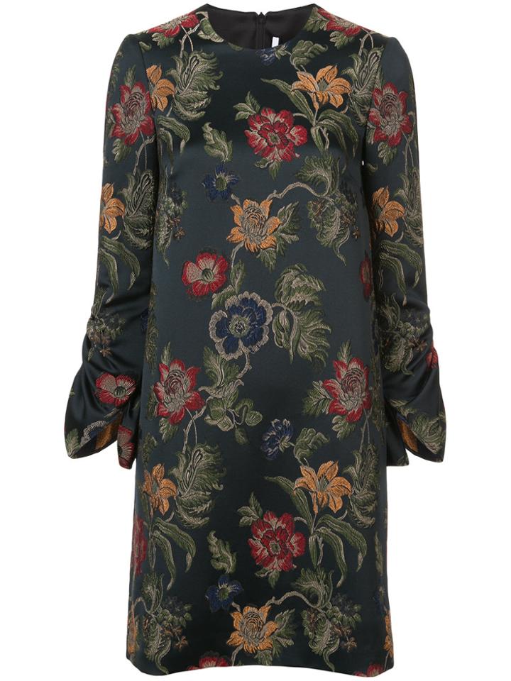 Rosetta Getty Floral Print Dress - Black