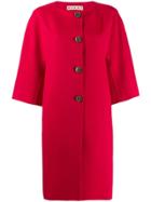 Marni Single Breasted Coat - Red