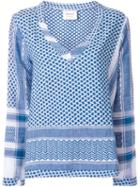 Cecilie Copenhagen V-neck Top, Women's, Blue, Cotton