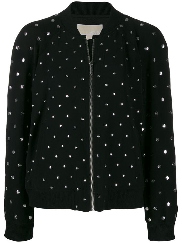 Michael Michael Kors Metallic Embellished Bomber Jacket - Black