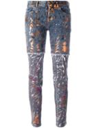Faith Connexion Paint Splatter Panelled Jeans, Women's, Size: 27, Cotton/spandex/elastane