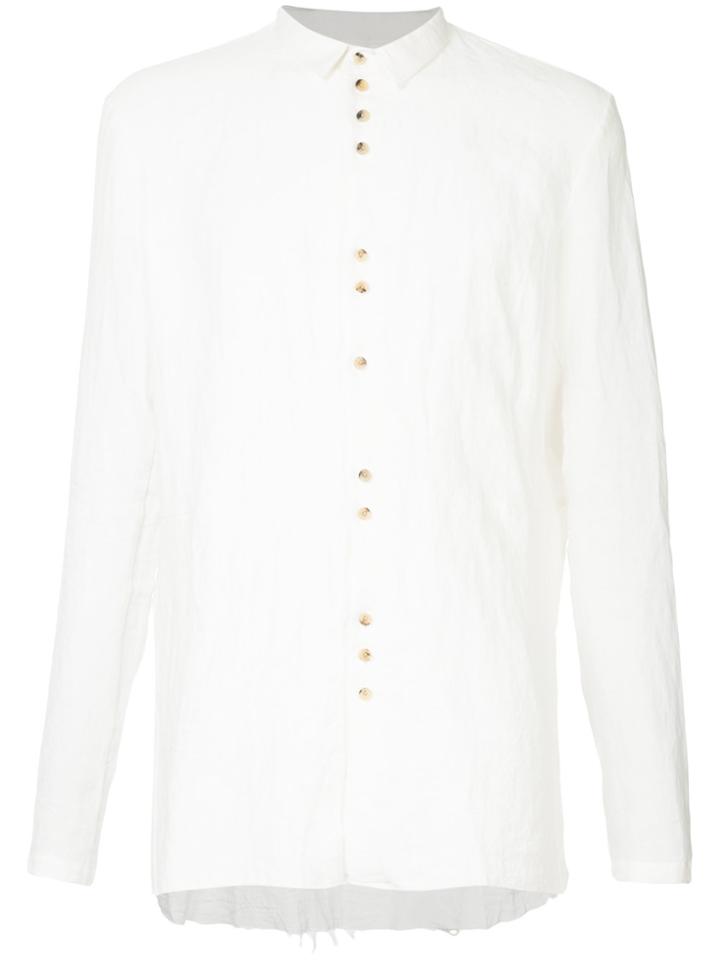 Aleksandr Manamïs Frayed Long-sleeve Shirt - White
