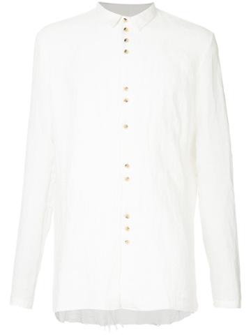 Aleksandr Manamïs Frayed Long-sleeve Shirt - White