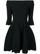 Alexander Mcqueen Off-the-shoulders Flared Dress - Black
