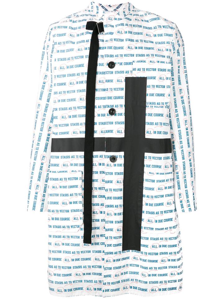 Sacai Vector Print Cross Coat - White