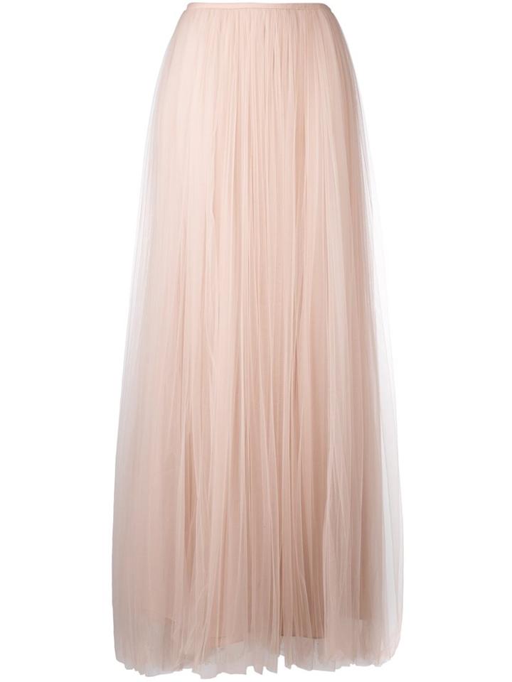 Delpozo High Waist Pleated Skirt, Women's, Size: 36, Pink/purple, Polyamide/silk
