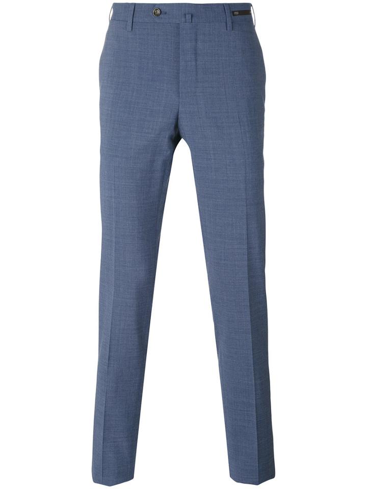 Pt01 - Classic Chinos - Men - Polyester/spandex/elastane/virgin Wool - 56, Blue, Polyester/spandex/elastane/virgin Wool