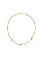 Isabel Marant Double Chain Stone Necklace, Women's, Metallic