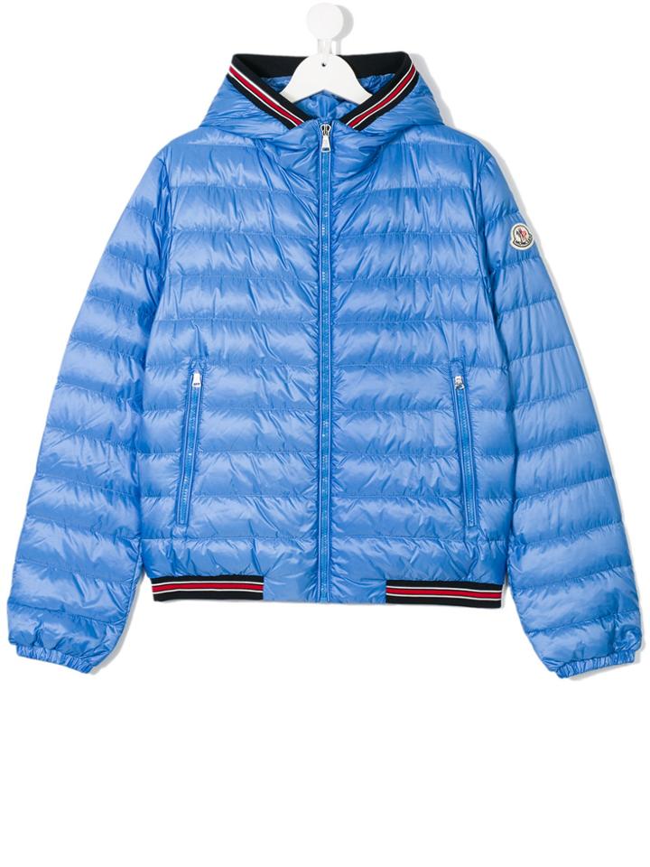 Moncler Kids Teen Padded Hooded Jacket - Blue