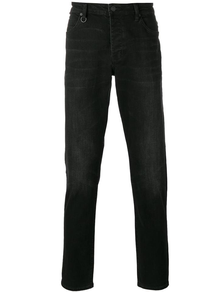 Neuw Stonewashed Slim-fit Jeans, Men's, Size: 34, Black, Cotton/polyester/spandex/elastane