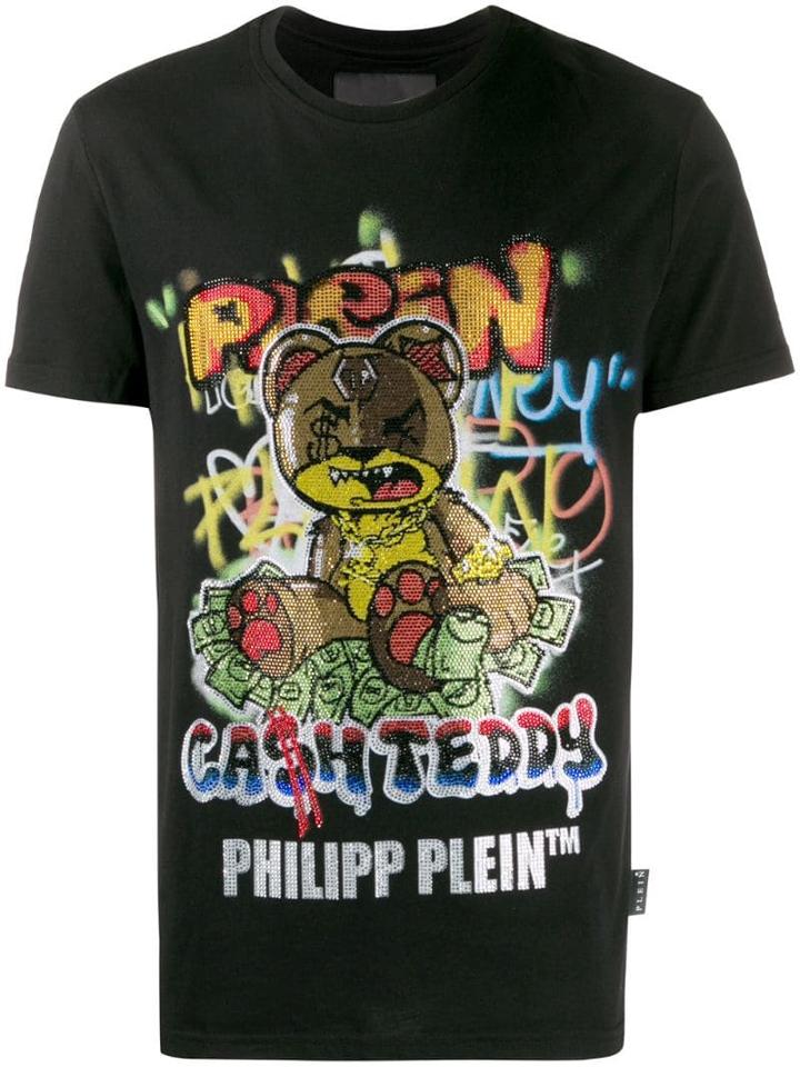 Philipp Plein Teddy Bear Embellished T-shirt - Black
