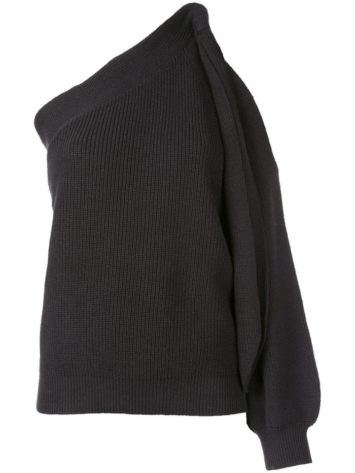 Brunello Cucinelli Cold Shoulder Jumper - Black