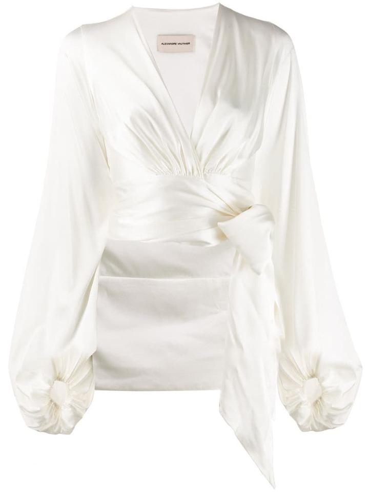 Alexandre Vauthier Wrapped Crop Blouse - White