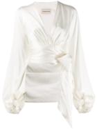 Alexandre Vauthier Wrapped Crop Blouse - White