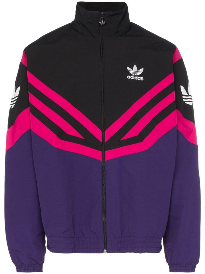Adidas Sportive Pink Stripe Track Jacket - Purple