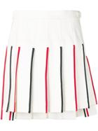 Thom Browne Stripe Detail Pleated Skirt - White